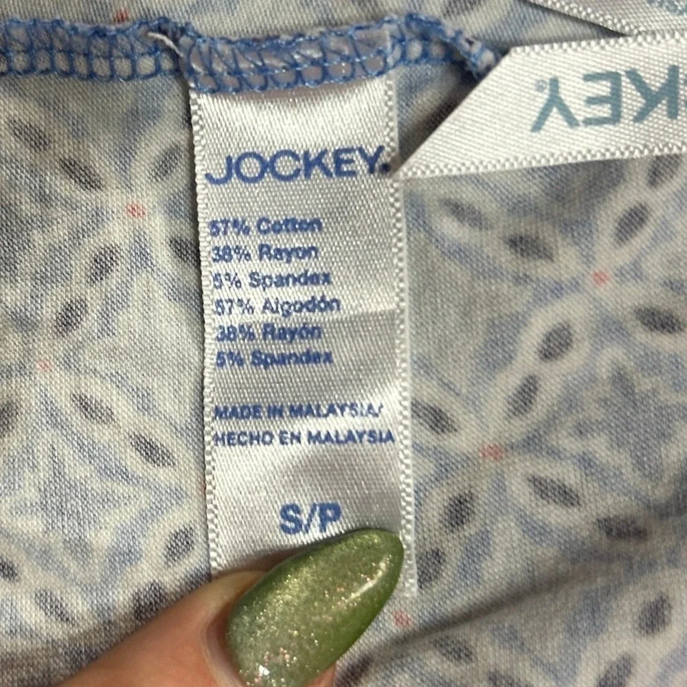 Jockey Sleep Lounge Shorts Womens‎ Small Blue Geometric Print Drawstring   Comfy